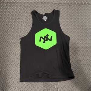 Black Tank Top with Green Logo
